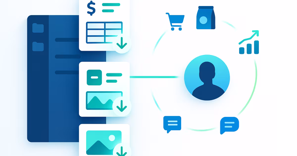 Article graphic about a file repository and downloads for B2B customers